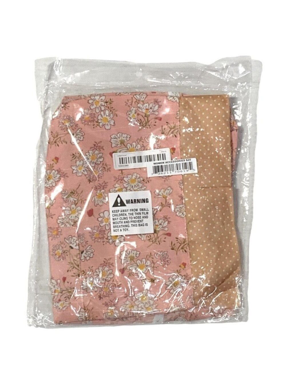 Apron Retro Bib Style Adjustable Waist Tie Floral Polka Dot Womens Pink Tan OS - Picture 11 of 16